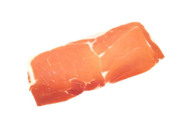 Closeup on a piece of spanish serrano ham — Stock Photo, Image