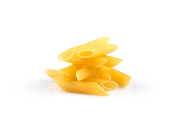 Pile Penne Pasta Balance White Background — Stock Photo, Image