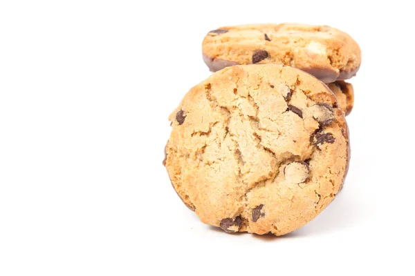 Chocolade Chip Cookie Geïsoleerd Witte Achtergrond — Stockfoto