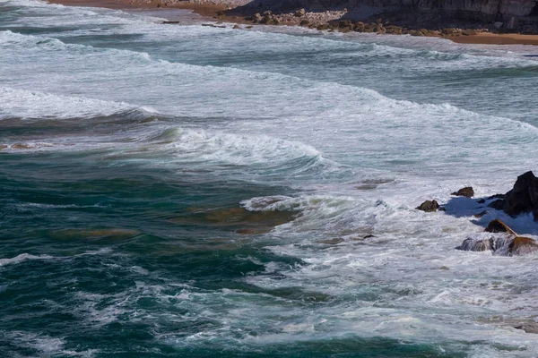 Atlantik Okyanusu Algarve Bölgesi Sahil Plajı Portekiz — Stok fotoğraf