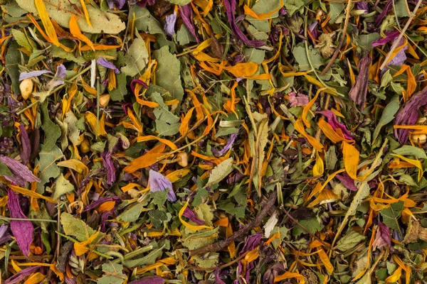 Szárított Gyógynövény Virág Tea Levelek Közelről Mint Egy Háttér — Stock Fotó