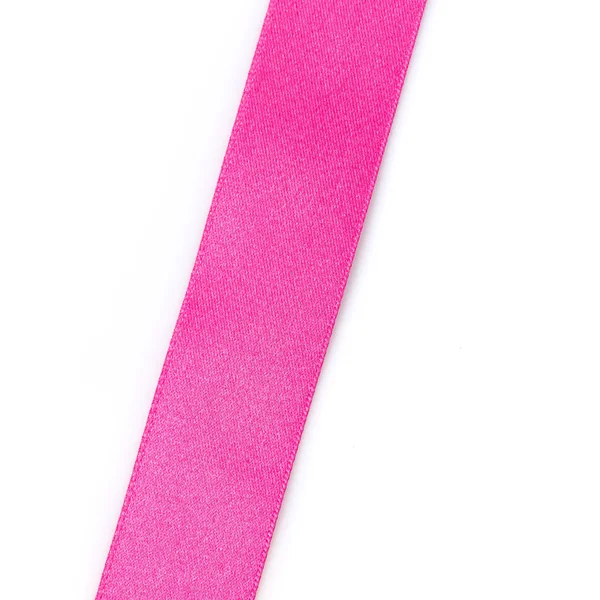 白にピンクのリボン — ストック写真