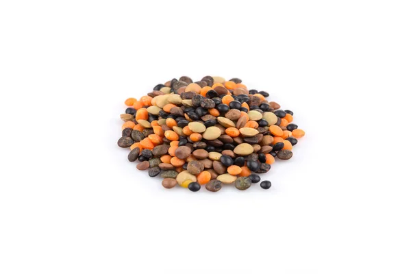 Lentils mix on a white background — Stock Photo, Image