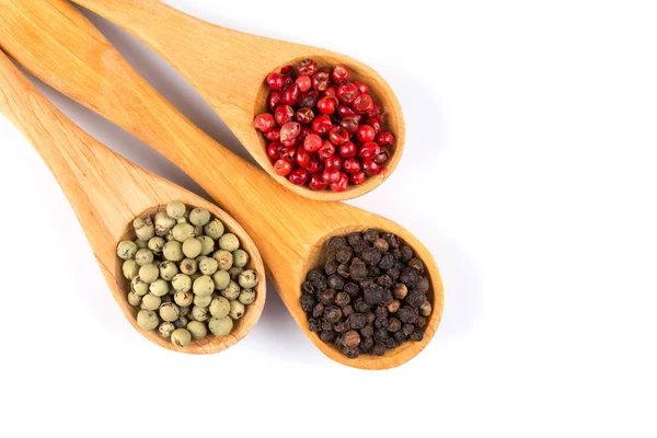 Spoons with pepper — Stock Photo, Image