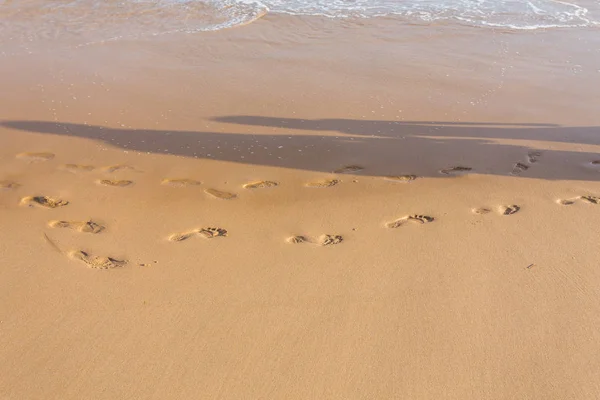 Small Large Footprints Sand — Stock Photo, Image