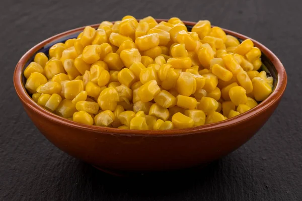 sweet canned corn in bowl