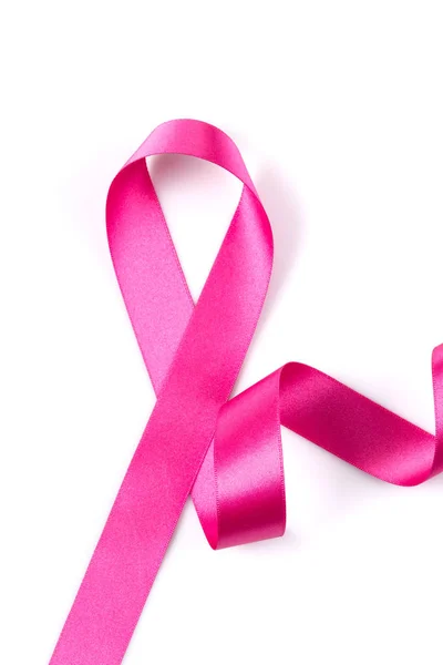 Pink ribbon on white — Stock Photo, Image