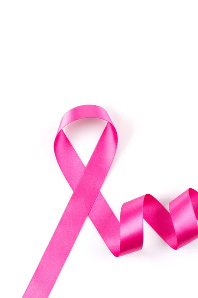 Pink ribbon on white — Stock Photo, Image