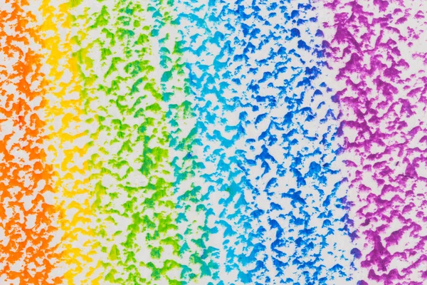 手描き下ろしのカラフルなオイル パステル虹 — ストック写真