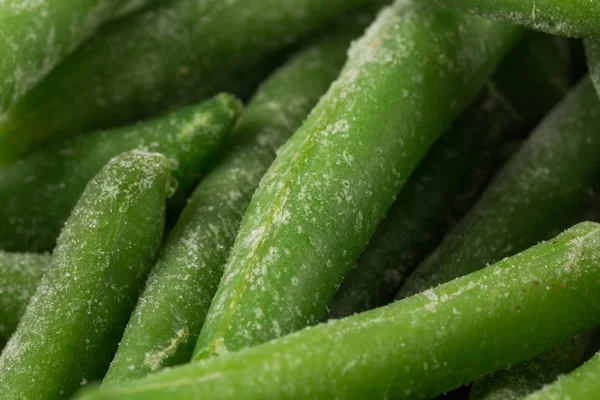 Заморожені нарізані зелені боби овочі — стокове фото