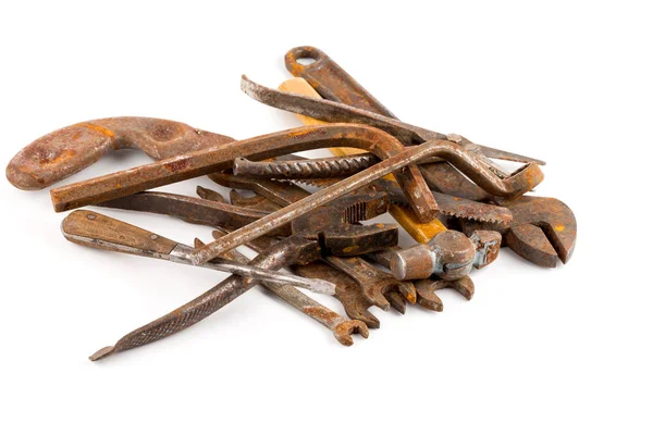 Stary zardzewiały narzędzia izolowane — Zdjęcie stockowe