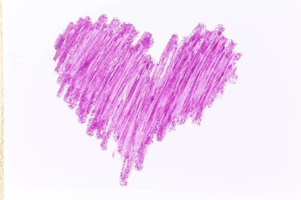 Purple heart crayon Rita — Stockfoto