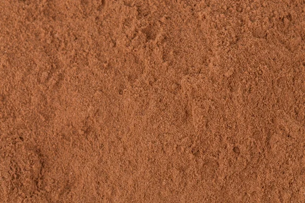 Bovenaanzicht Cacaopoeder Close Achtergrond — Stockfoto