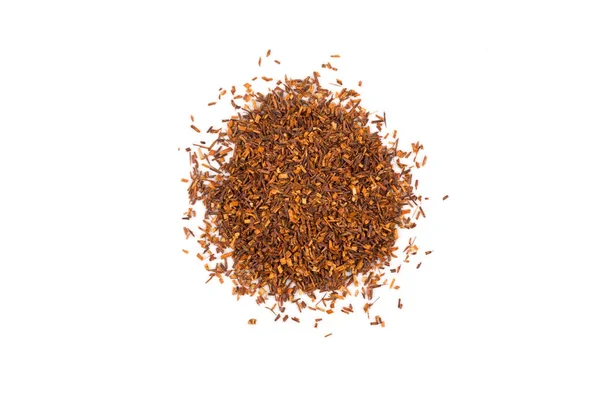 Heap Red Dry Rooibos Healthy Traditional Organic Tea White Isolated — Stock Photo, Image