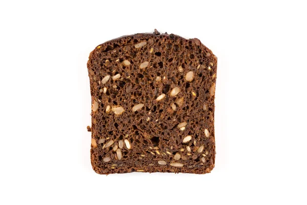 Fatia de pão preto isolada — Fotografia de Stock