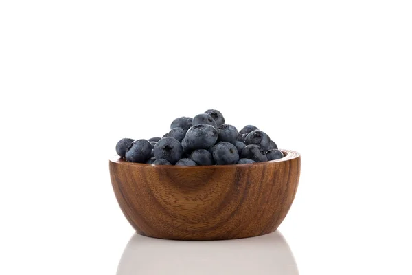 Fresh Blueberries Water Drops Bowl Isolated White Background Close — Stock Photo, Image