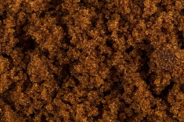 Brun Muscovado Socker Närbild Makro Bakgrund Skott — Stockfoto