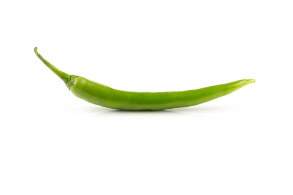 Fresh green chili on white background — Stock Photo, Image