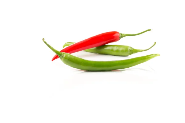 Fresh green and red chili pepper — Stock Photo, Image