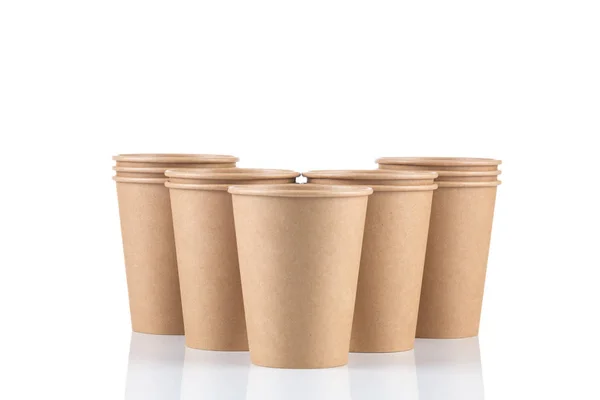 Empty Paper cups background — Stock Photo, Image