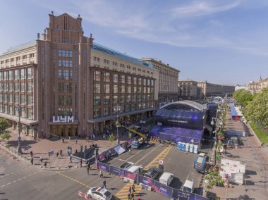Kie şehir Khreshchatyk'a Caddesi üzerinde Eurovision Köyü
