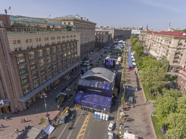 Деревня Евровидение на Крещатике в городе Кие
