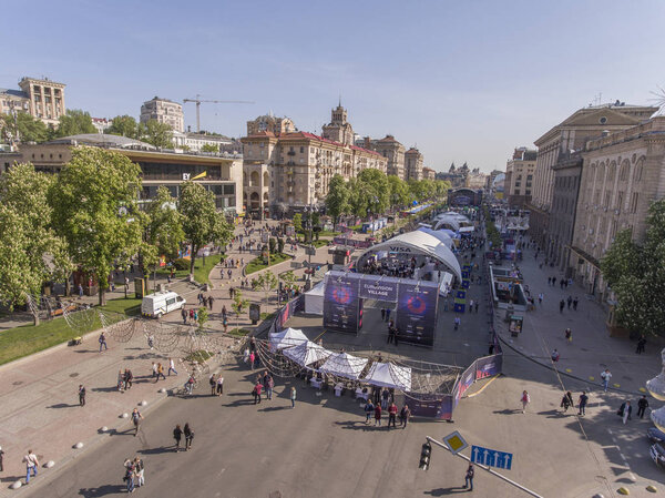 The central entrance to the Eurovision Village on Khreshchatyk Street in Kiev