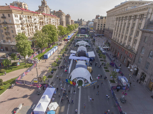 Деревня Евровидение на Крещатике в городе Кие

