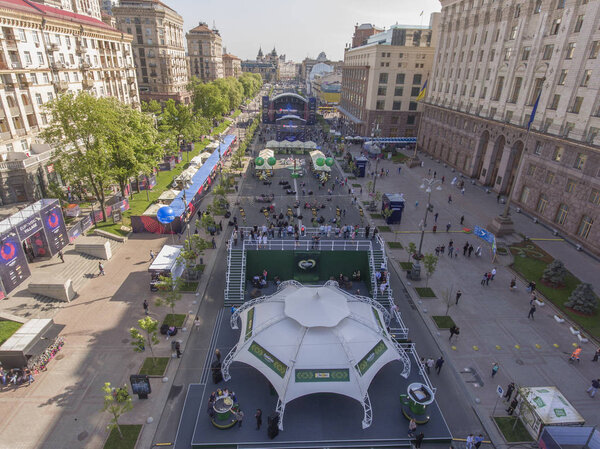 Деревня Евровидение на Крещатике в городе Кие
