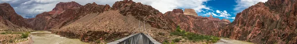 Grand Canyon Colorado Folyó Feletti Híd Panoráma — Stock Fotó