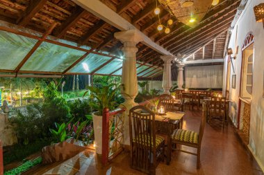 Goa Hindistan 'daki Süslü Restoran Yemeği