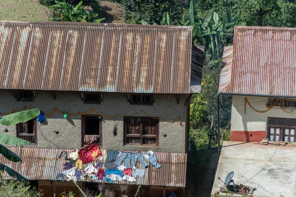 Casa de Hormigón en Nepal Rural a las afueras de Katmandú — Foto de Stock