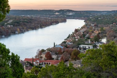 Sunset at Mount Bonnell in Austin, Texas clipart