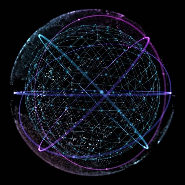 Global network connection. World map point and line composition concept of global business. 3d illustration.