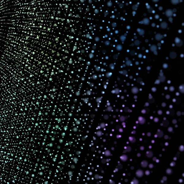 Abstract dots wave space background. Connection structure. Science background. 3d illustration.