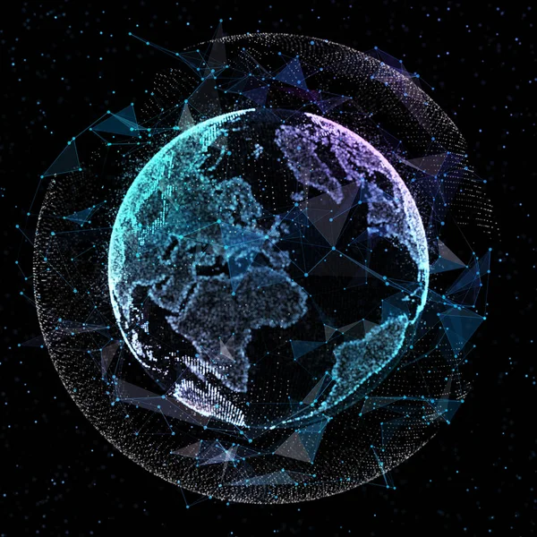 Earth, representing global network connection, international meaning. 3d illustration.