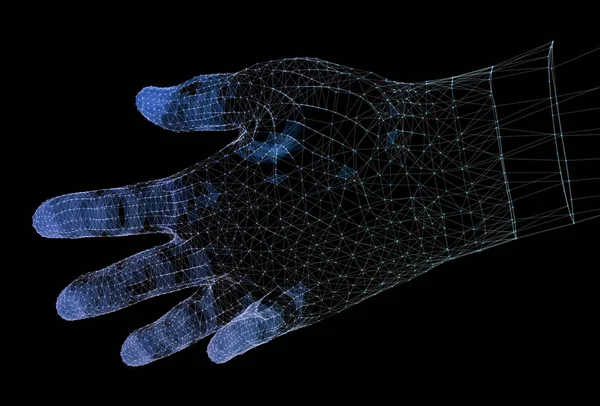 Hands network connections, sense of technology 3d illustration.