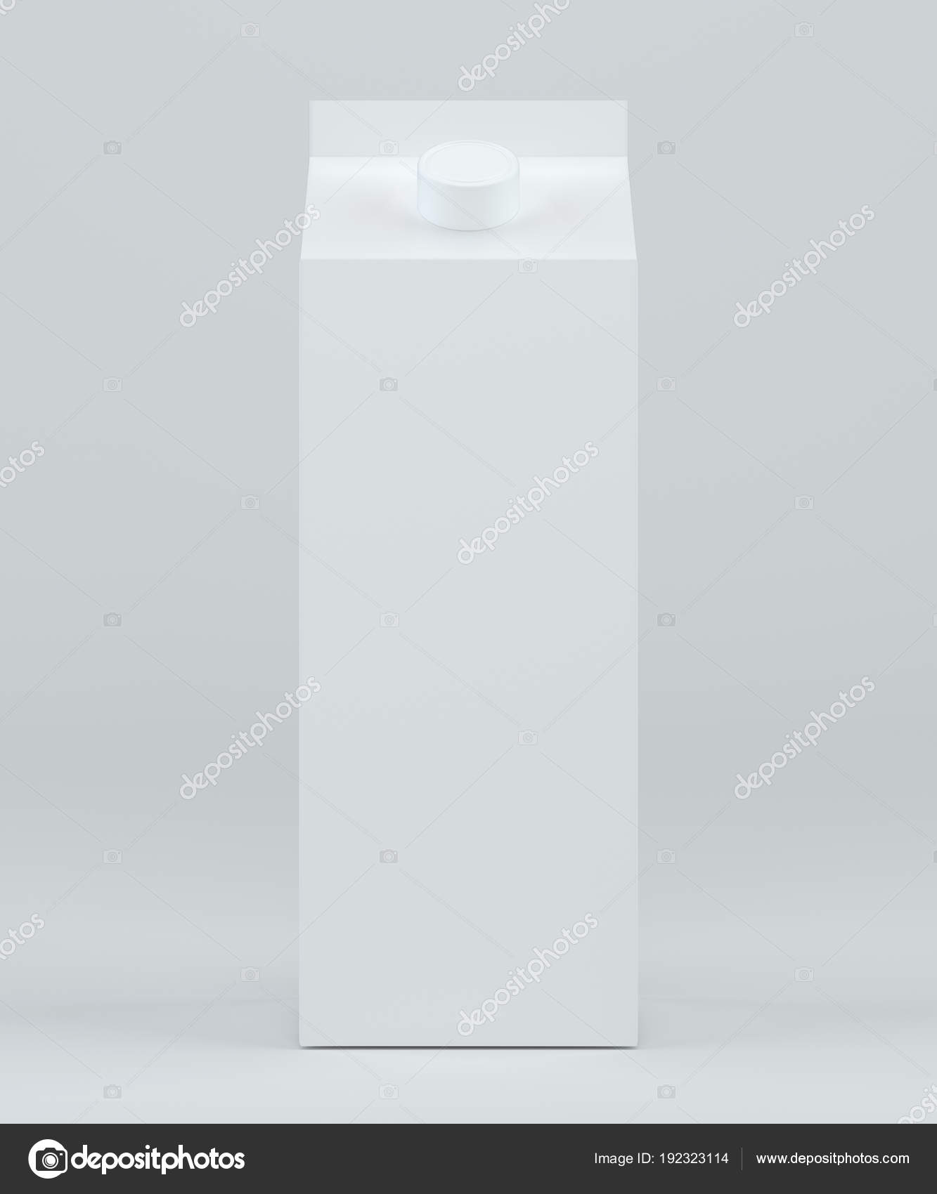 Download Milk Box Front View Carton Box With Screw Cap Mock Up White Clear Empty Box 3d Rendering Stock Photo Image By C Mirexonlife 192323114