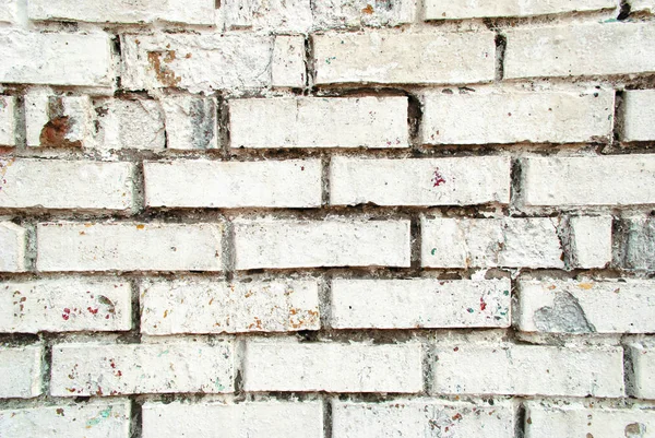 White broken brick wall for background or texture, dirty, old, after a while.