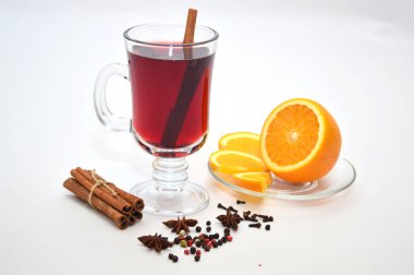  mulled şarap cam, portakal, vitamin, tarçın