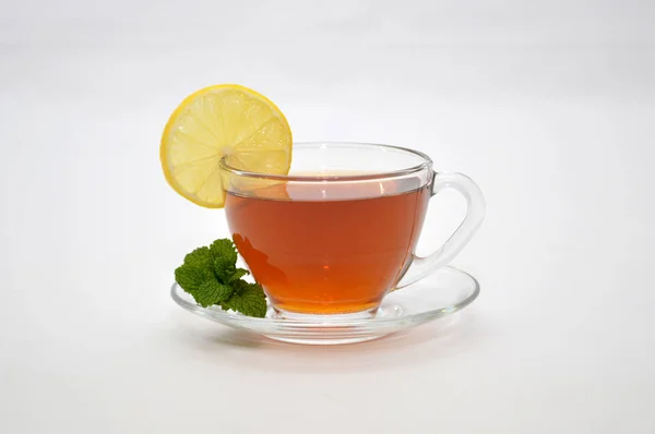 Tasse de thé citron menthe — Photo