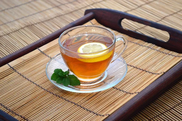 Tea cup lemon — Stock Photo, Image