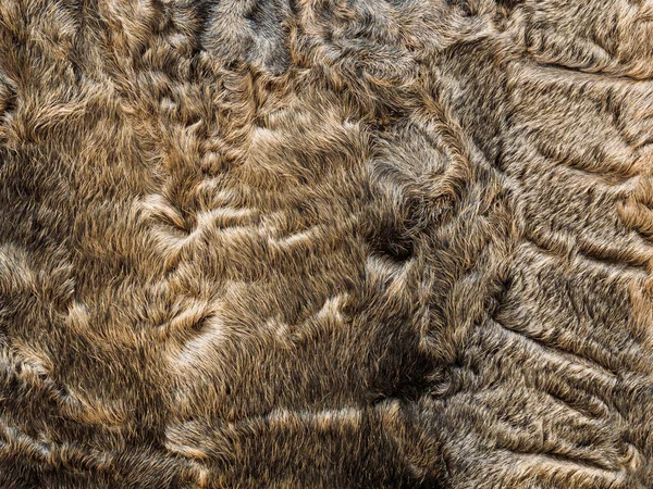 Brown lamb fur from an old fur coat.