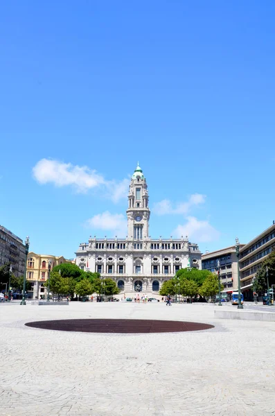 Stadhuis Van Avenida Dos Aliados Porto Portugal — Stockfoto