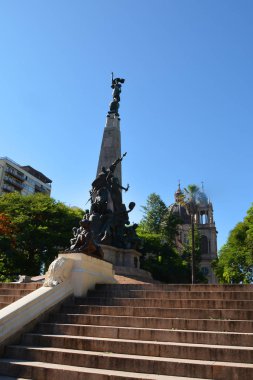 Porto Alegre, Rio Grande do Sul, Brezilya - 20 / 12 / 2019 - Matriz Meydanı 'nın merkezi (Praa da Matriz), Porto Alegre, Rio Grande do Sul, Brezilya