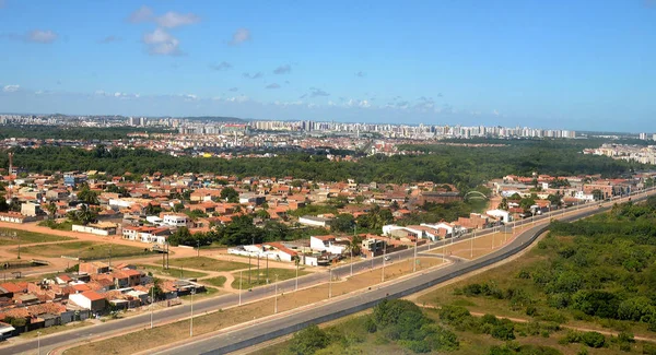 view from the airplane window to Aracaju,SE, Brazil