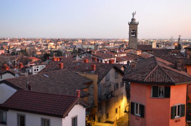View of the evening Bergamo, Italy