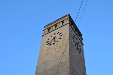 Clock on the tower of the lower city, Bergamo, Italy