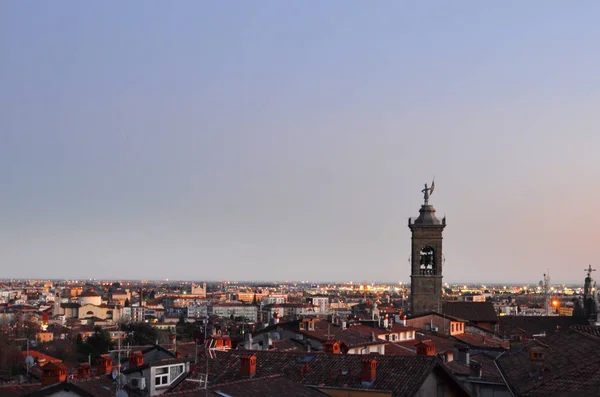 Observation Deck Upper City Sunset Bergamo Italy — Stok fotoğraf