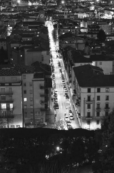 Widok Wieczór Bergamo Włochy — Zdjęcie stockowe